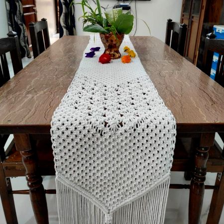 Artisan Crafted Crochet Dining Table Runner